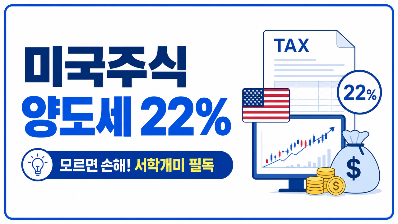 미국 주식 양도세 22%, 모르면 손해! 서학개미 필수 절세 가이드